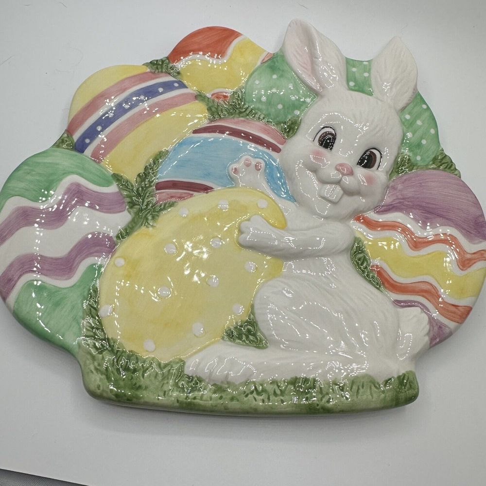 Fitz and Floyd Plate - Gathering Eggs (2001) - 9" x 7.75"